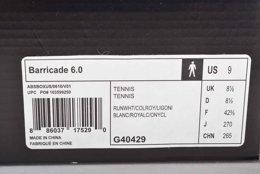 Women's Adidas Barricade 6.0 Tennis Shoes