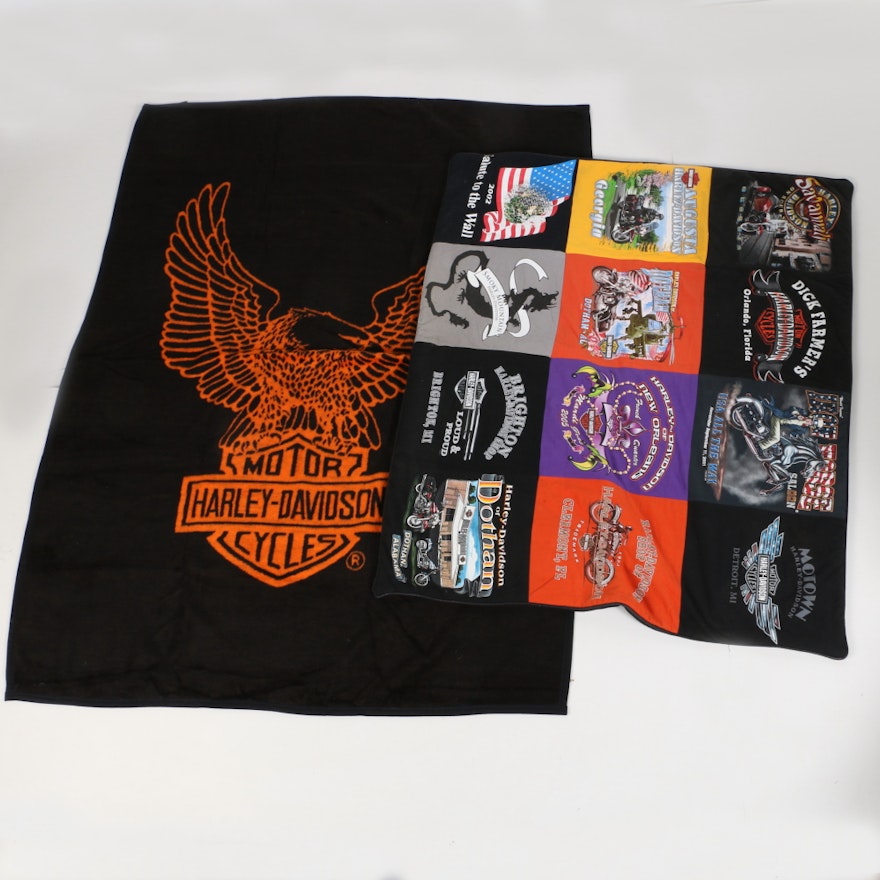 Harley-Davidson Throw Blankets