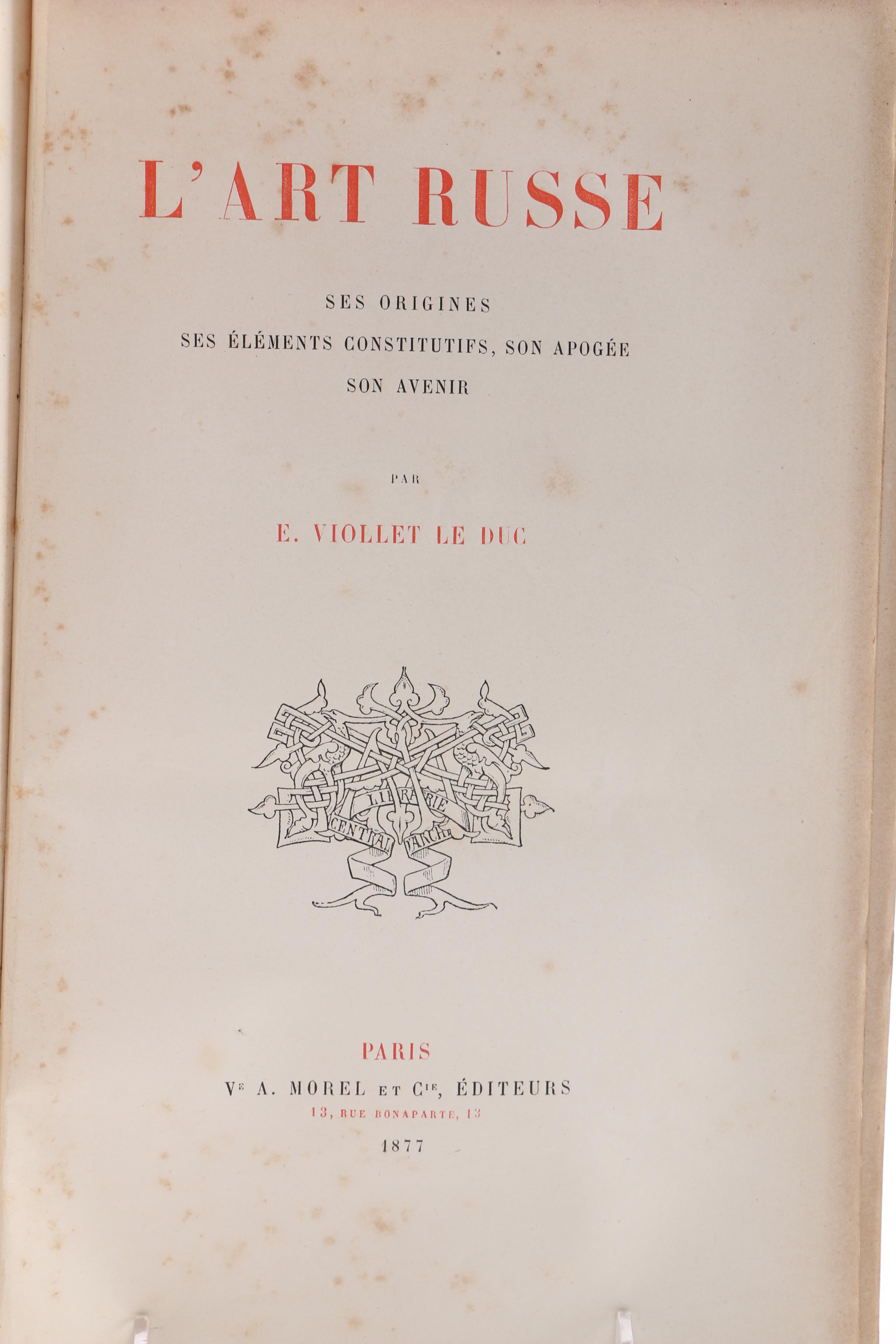 French Book of Russian Art "L'Art Russe"