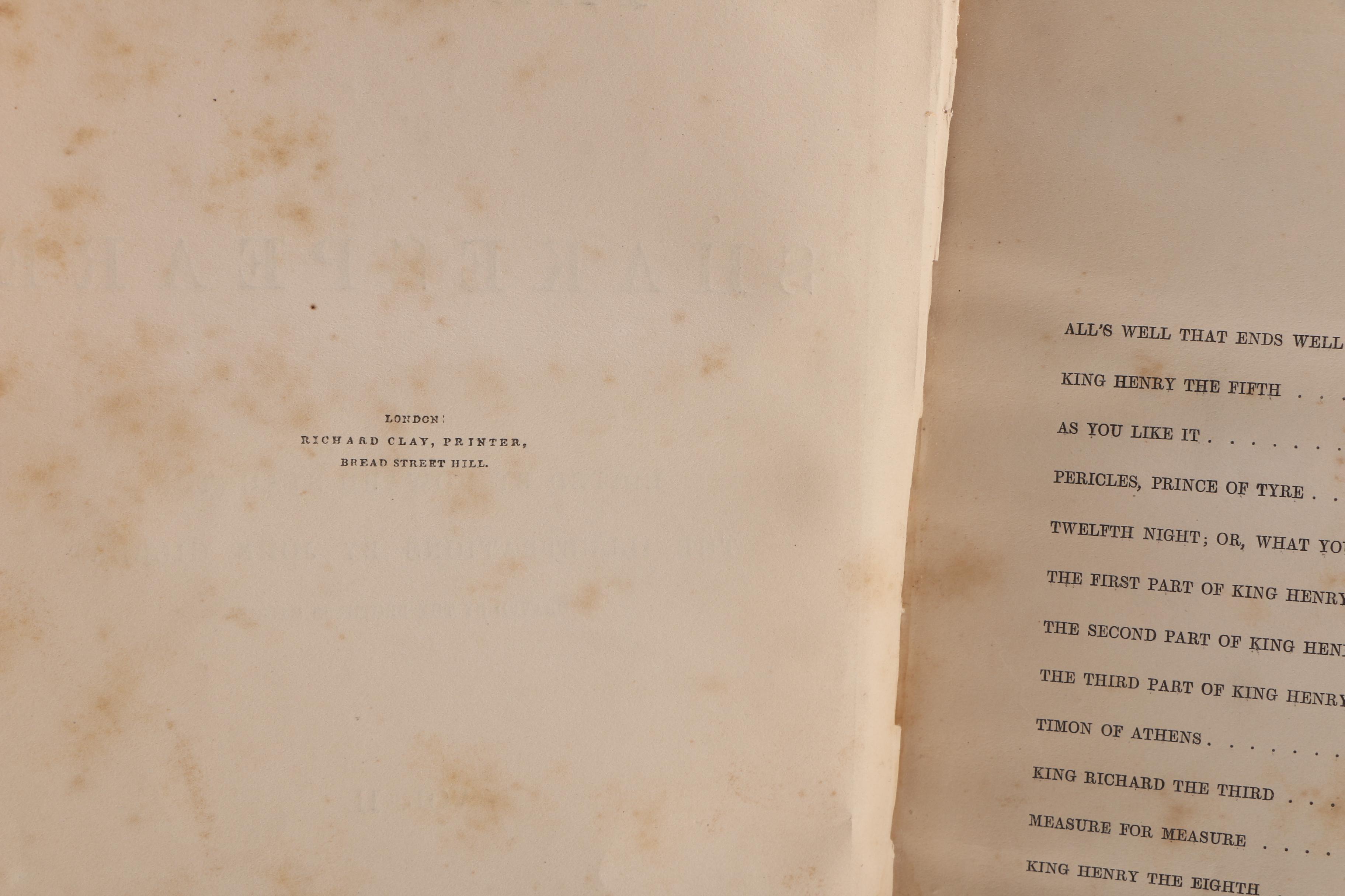1860 "The Plays of Shakespeare" Volume II