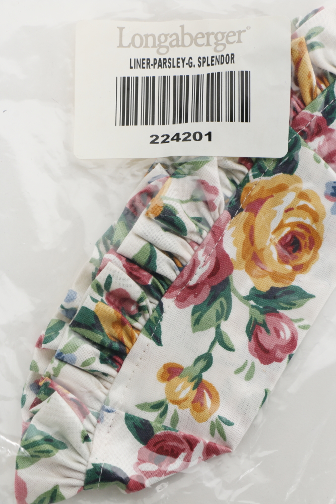 Longaberger Basket Liners Featuring "White Vine" and Mores
