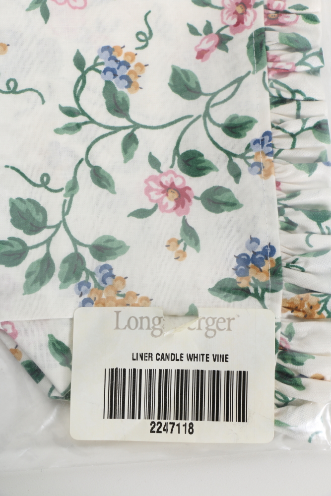 Longaberger Basket Liners Featuring "White Vine" and Mores