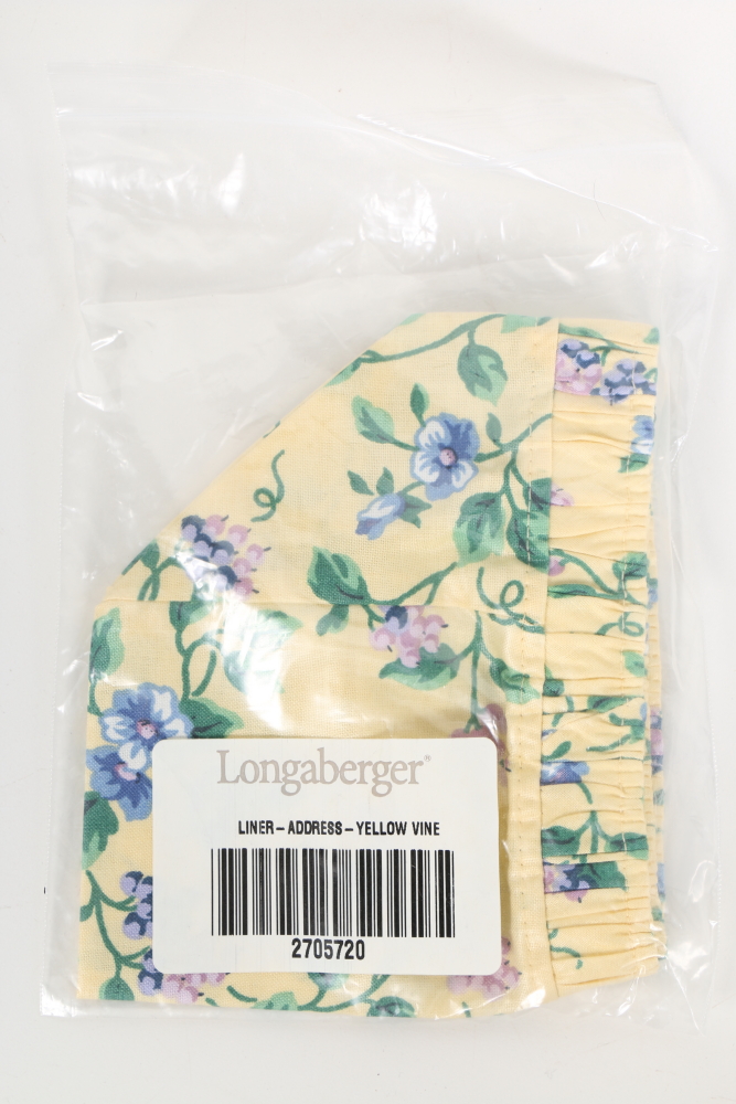 Longaberger Basket Liners Featuring "White Vine" and Mores