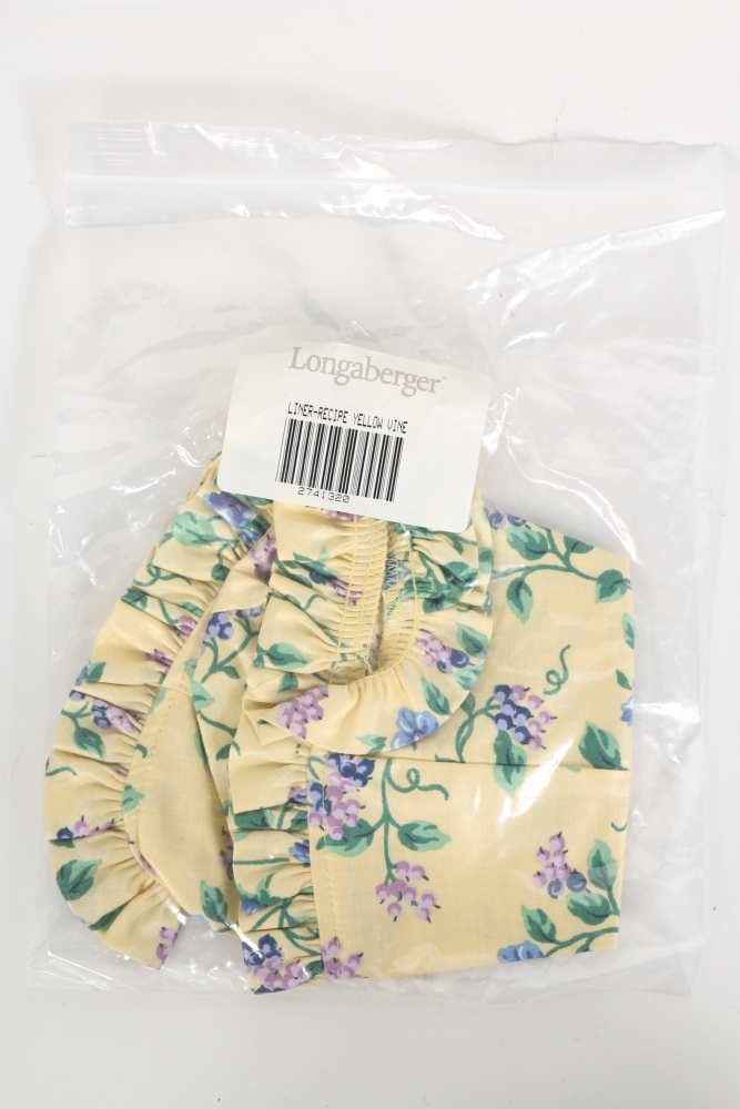 Longaberger Basket Liners Featuring "White Vine" and Mores