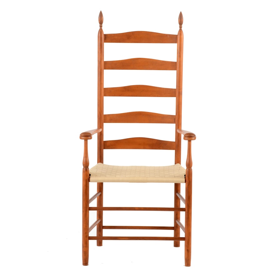 Shaker Style Five-Slat Ladder Back Armchair