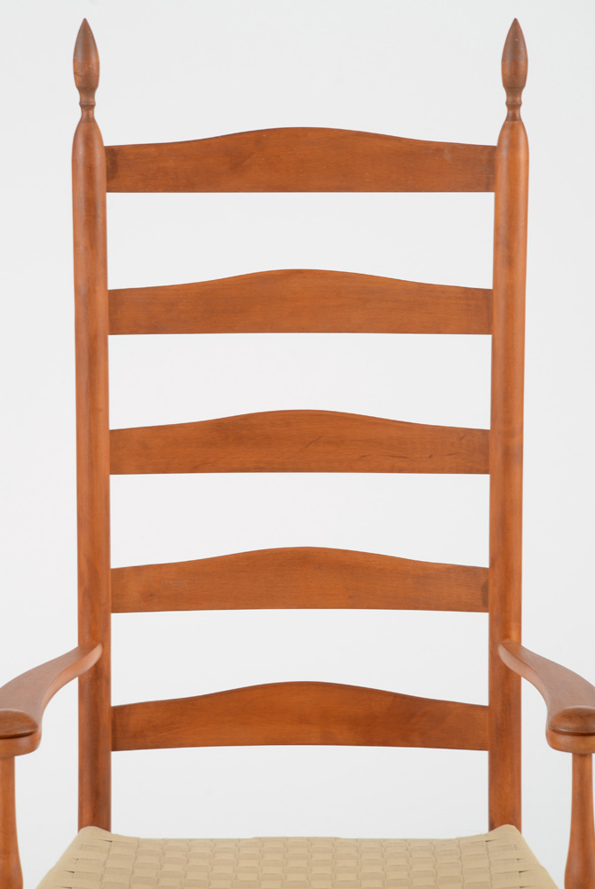 Shaker Style Five-Slat Ladder Back Armchair
