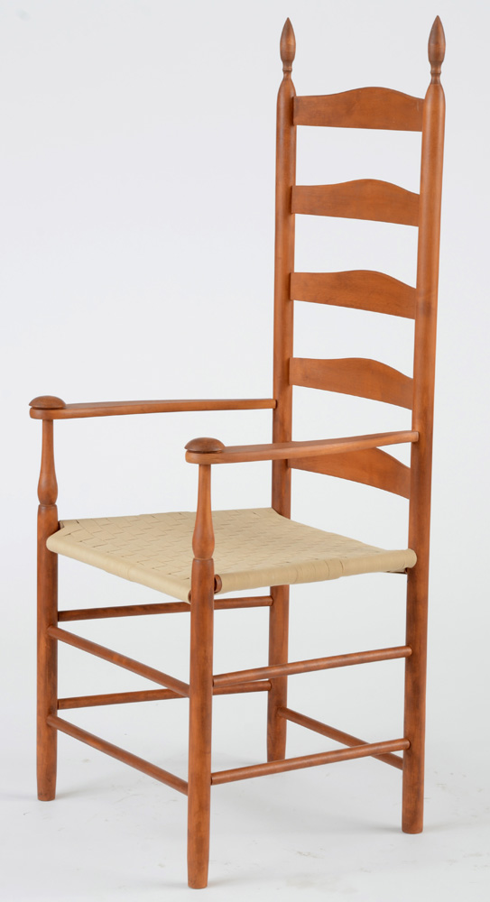 Shaker Style Five-Slat Ladder Back Armchair