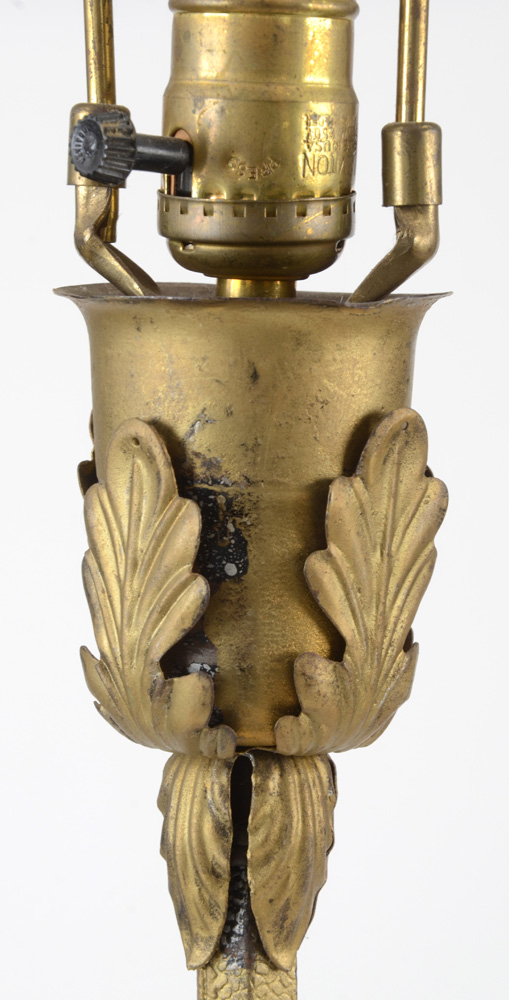 Art Deco Style Brass-Tone Metal Floor Lamp