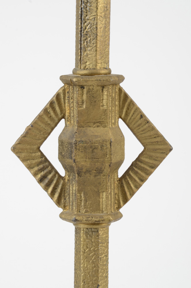 Art Deco Style Brass-Tone Metal Floor Lamp