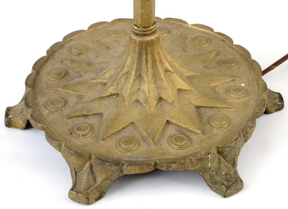 Art Deco Style Brass-Tone Metal Floor Lamp