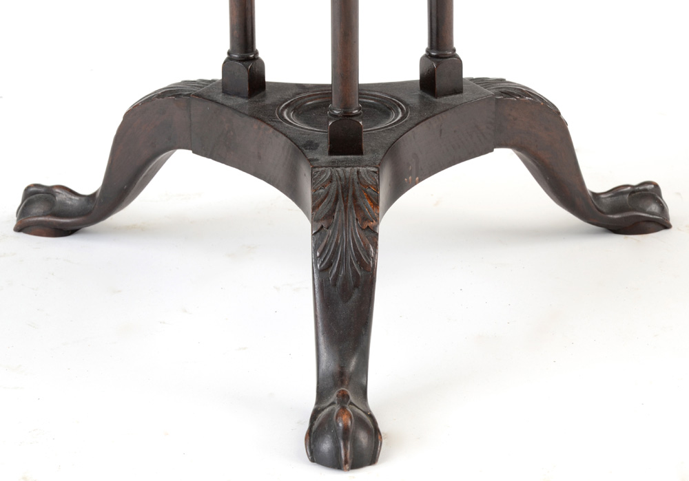 Carved Hand-Caned Accent Table