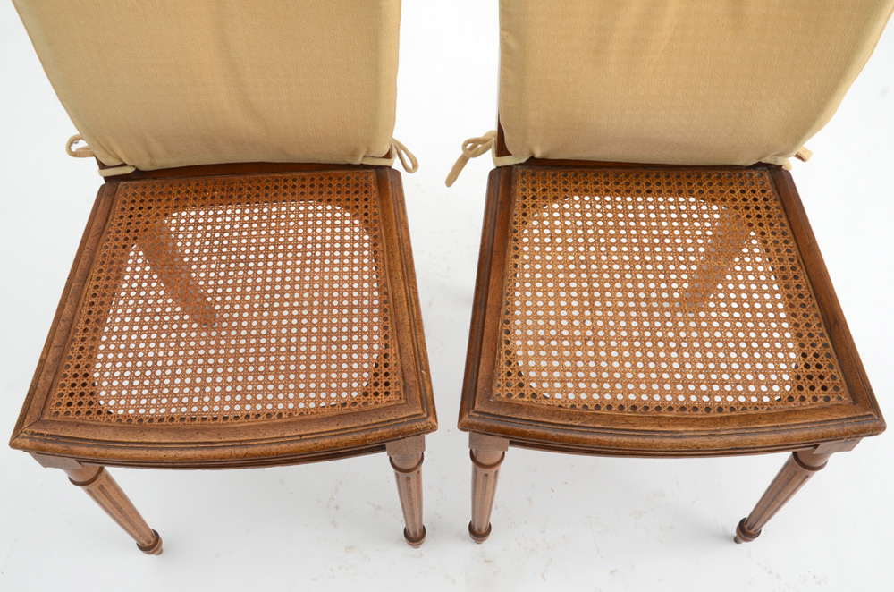 Pair of French Style Caned Side Chairs