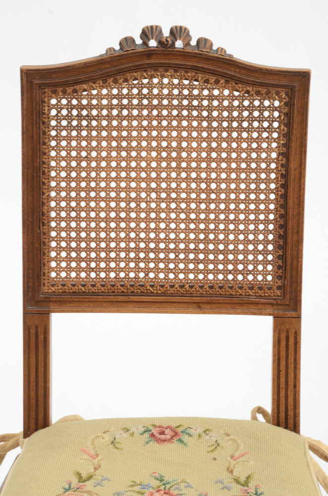 Pair of French Style Caned Side Chairs