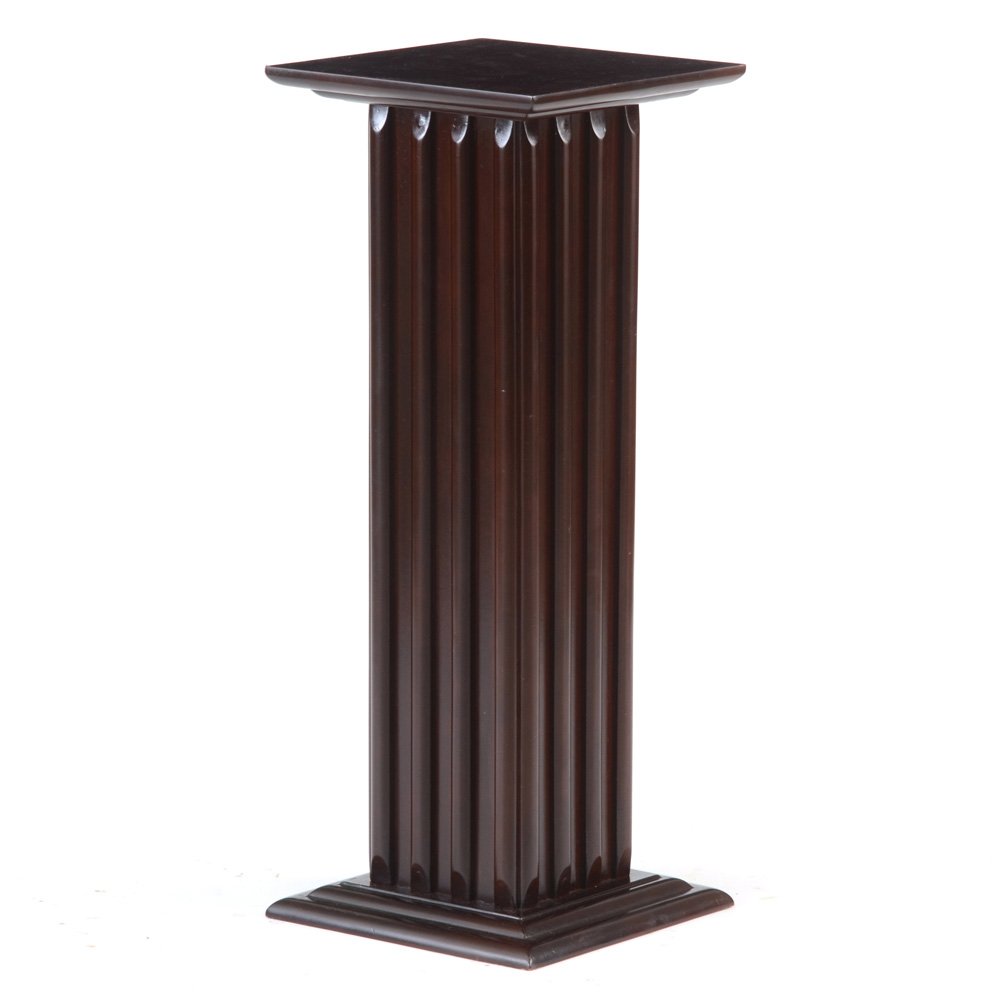 Dark Finished Reeded Pedestal Stand