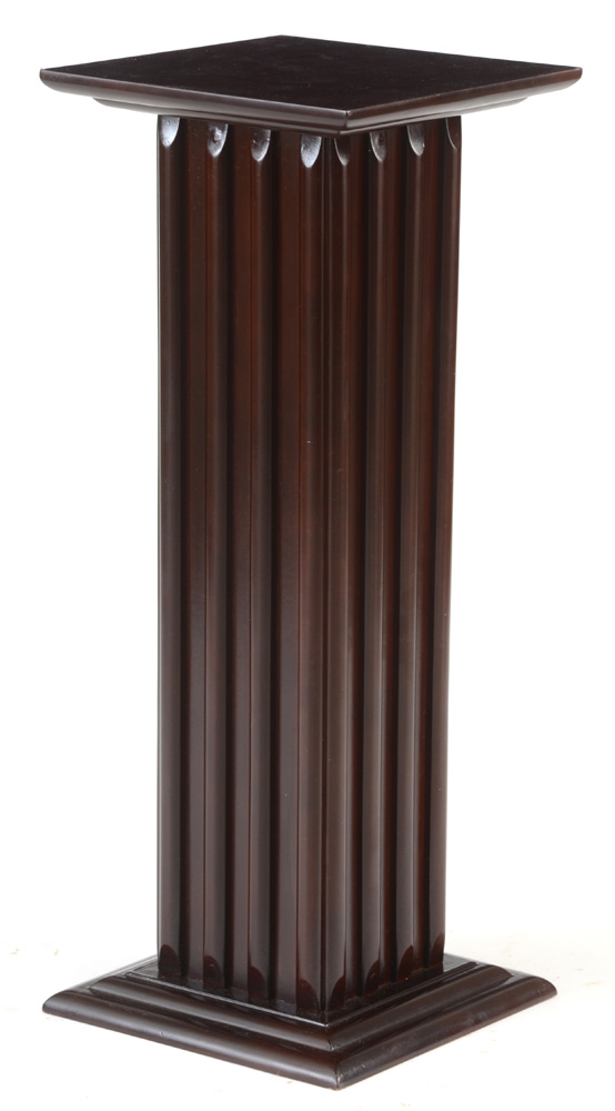 Dark Finished Reeded Pedestal Stand