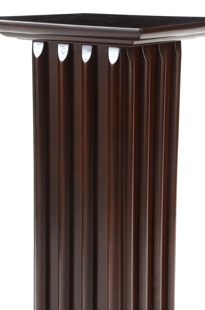 Dark Finished Reeded Pedestal Stand