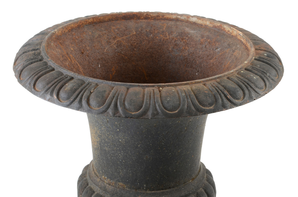 Pair of Vintage Cast Iron Urn Planters