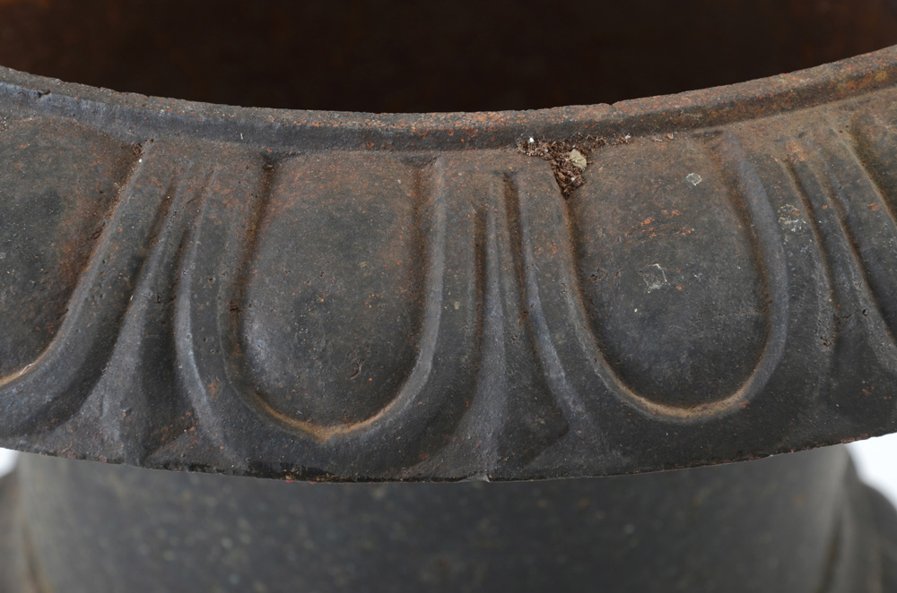 Pair of Vintage Cast Iron Urn Planters