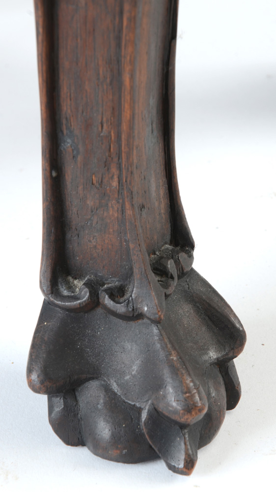 Carved Accent Table with Marble Top