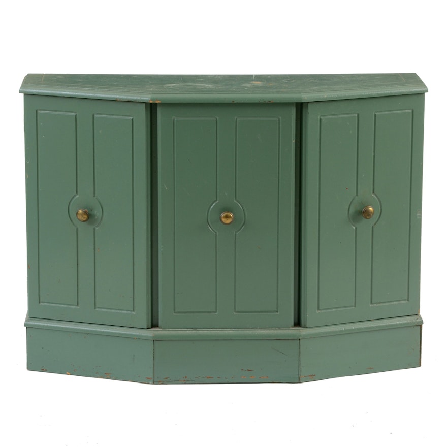 1970s Green Painted Storage Cabinet