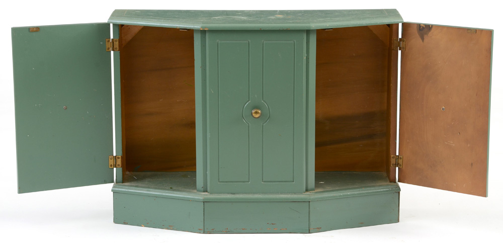 1970s Green Painted Storage Cabinet