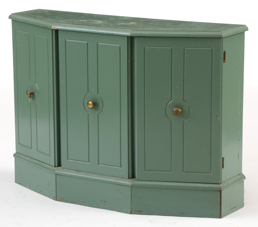 1970s Green Painted Storage Cabinet