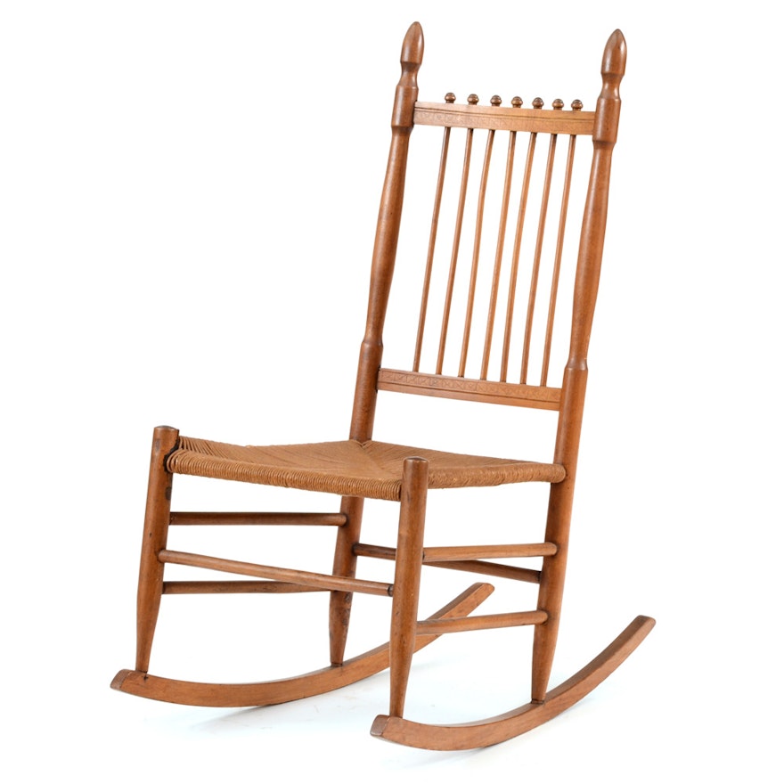 Late Victorian Birch Rocking Chair