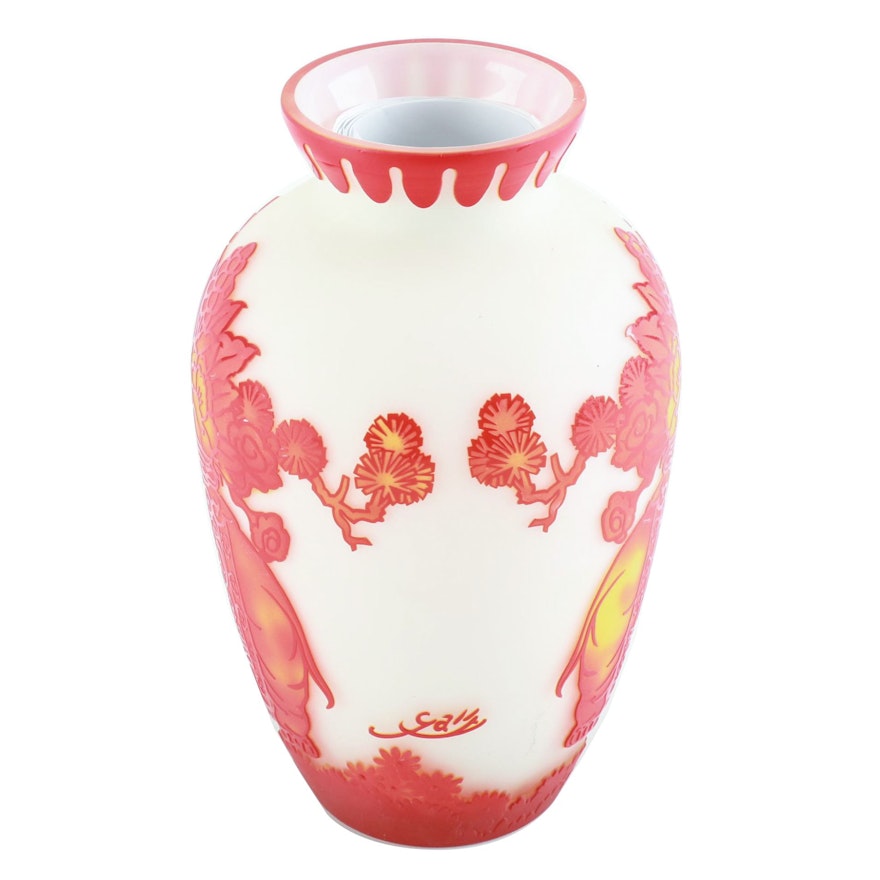 Reproduction Galle Cameo Glass Vase