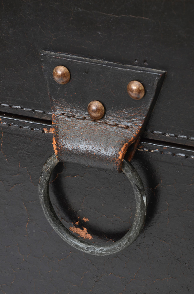 Pair of Ethan Allen Distressed Leather Box End Tables