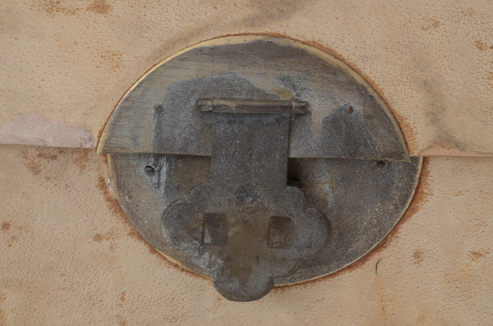 Vintage White Leather Veneered Chest