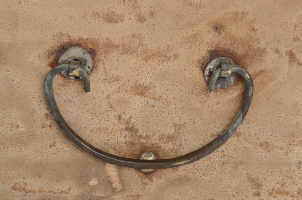 Vintage White Leather Veneered Chest