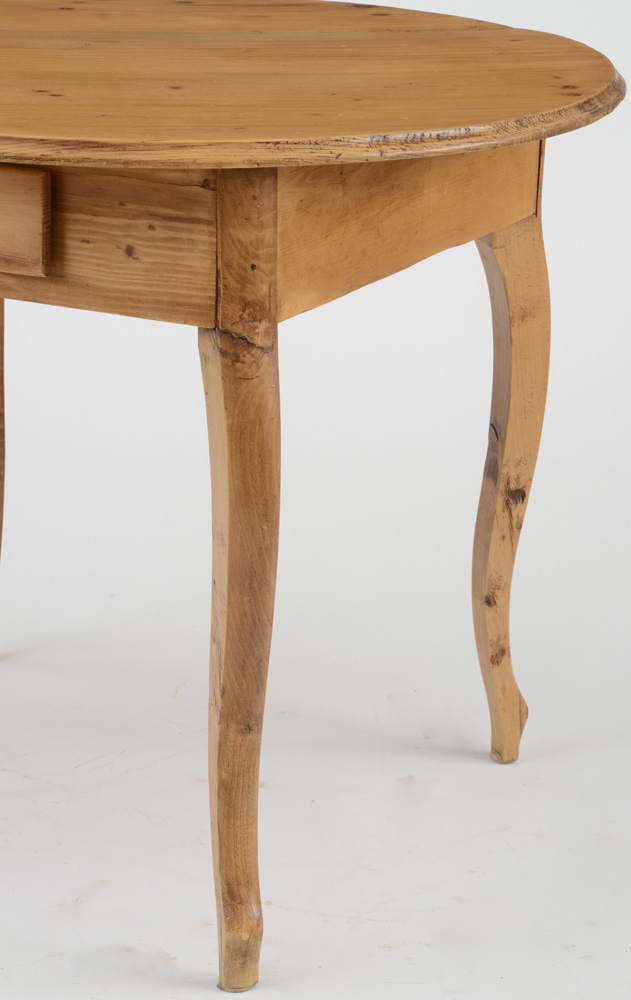 Round Waxed Pine Dining Table