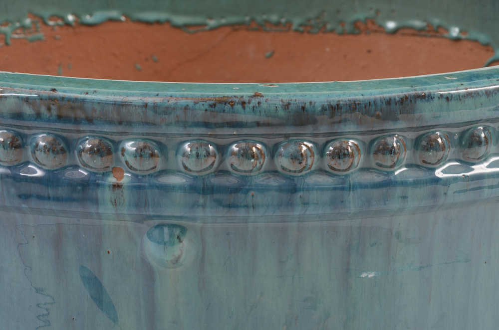 Pair of Large Turquoise Glazed Garden Planters