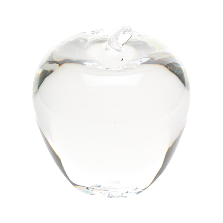 1950's Steuben Crystal Apple, Signed