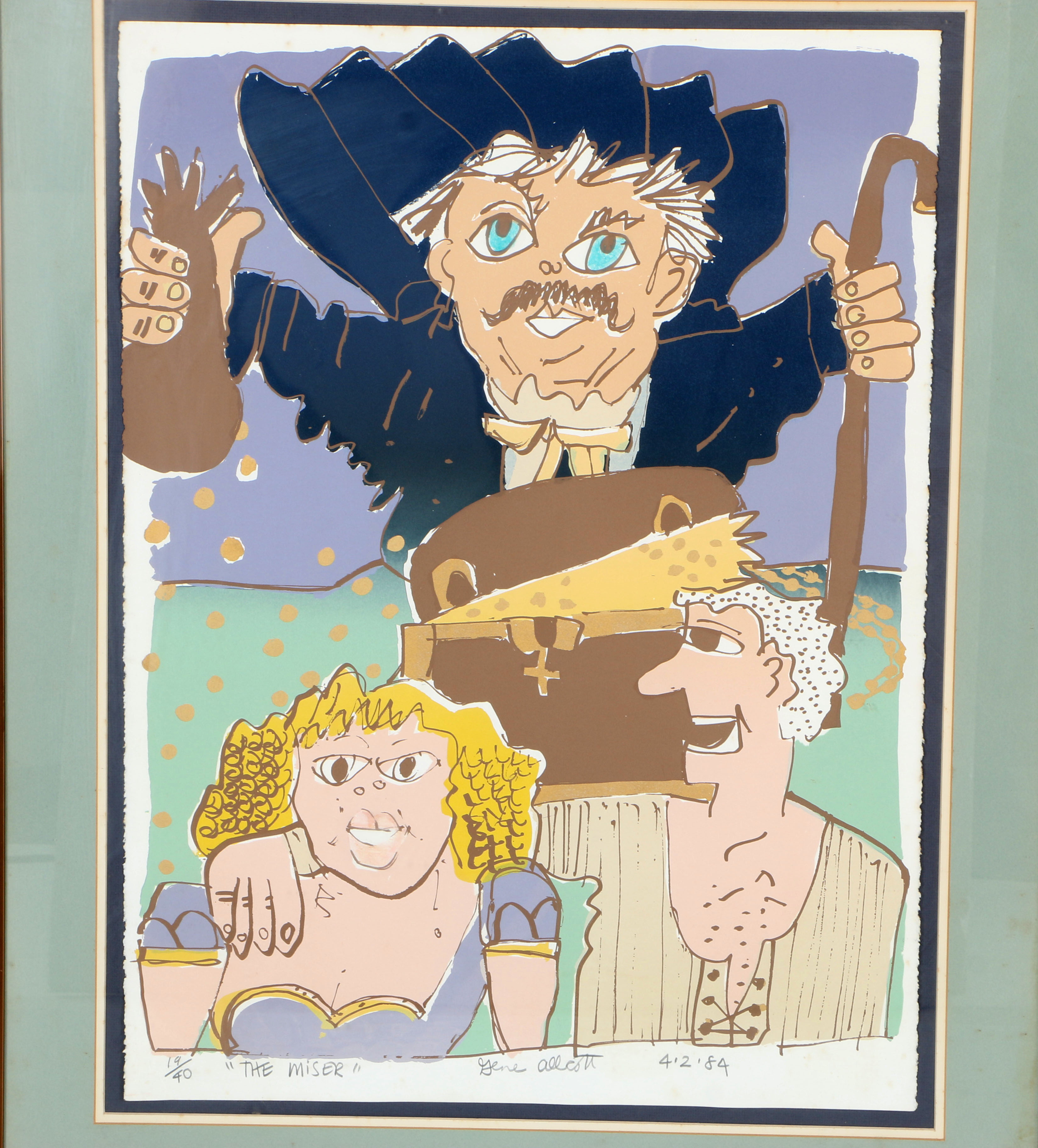 Gene Allcot Limited Edition Serigraph on Paper "The Miser"