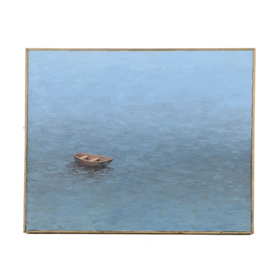 Lonnie Leonard Oil Painting on Canvas Seascape Lonnie Leonard Oil Painting on Canvas Seascape
