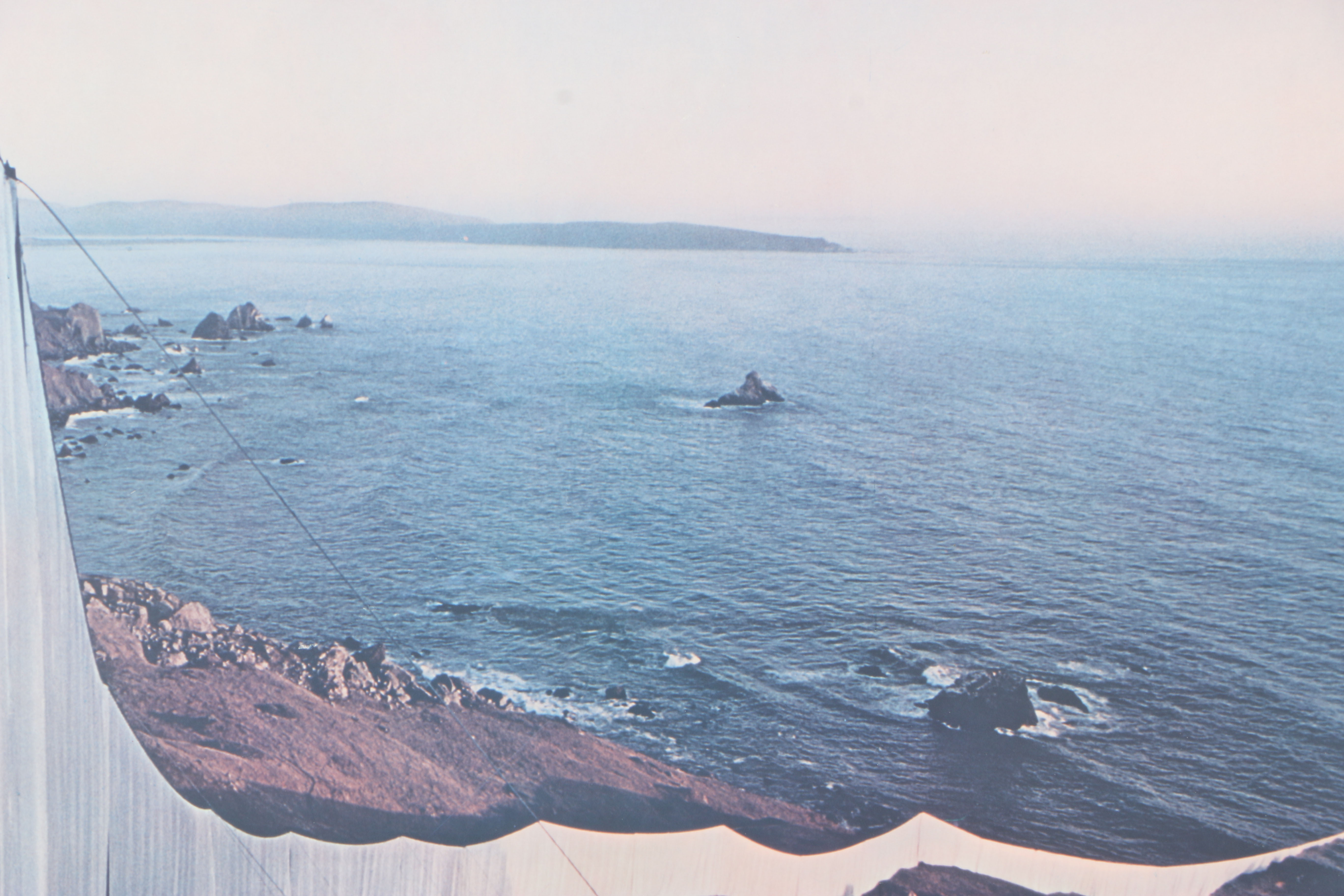 Offset Lithograph on Paper "Running Fence" Installation After Christo