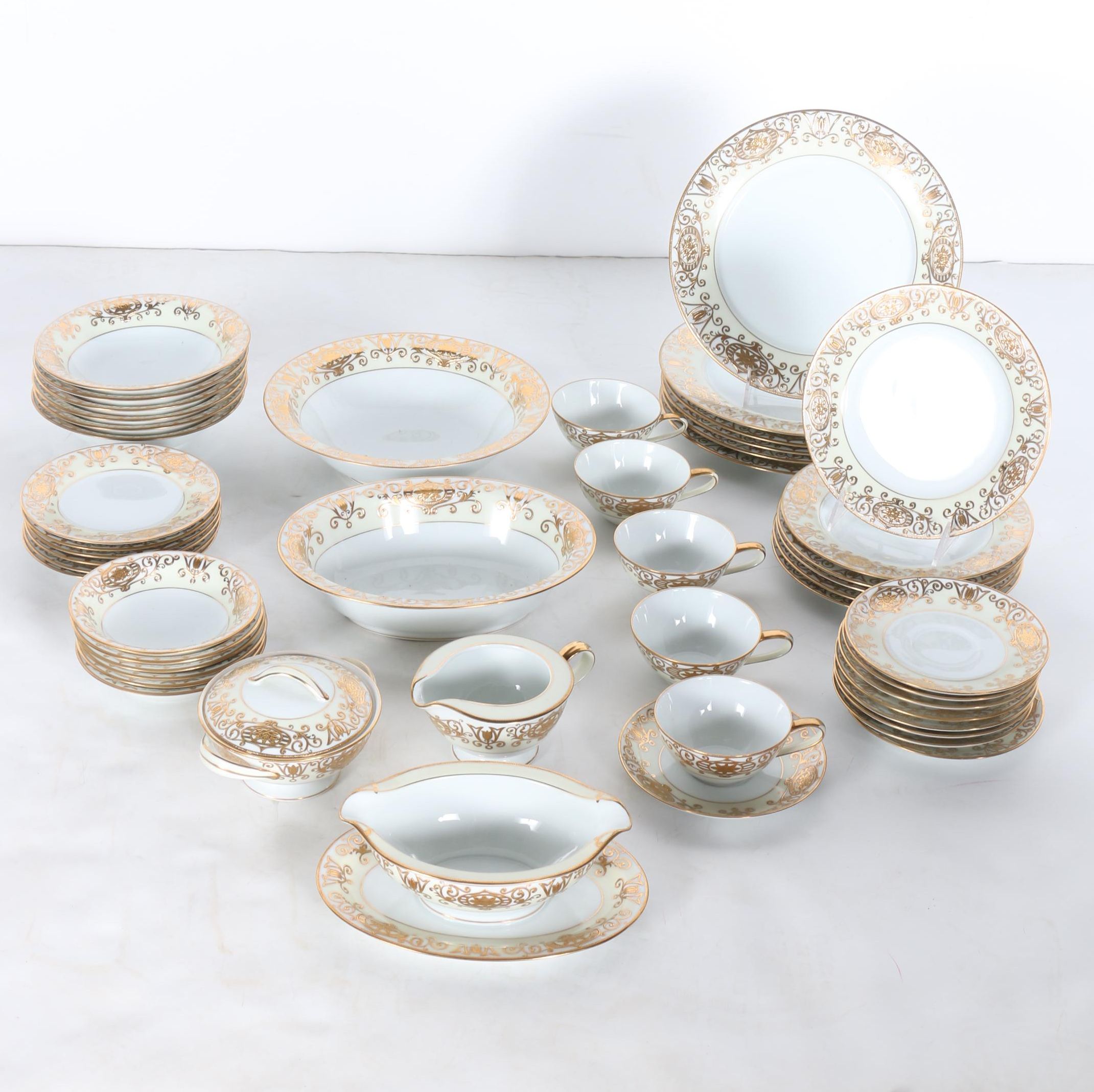 Noritake "No.175" Gold Tone China Dinnerware