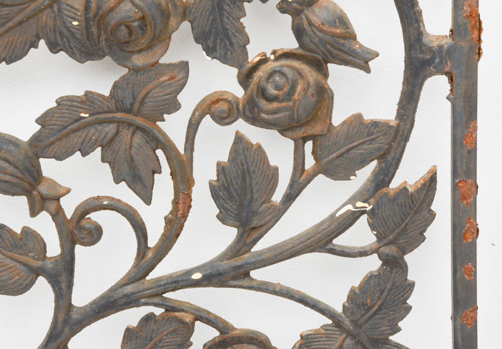 Set of Cast Iron Rose Motif Panels