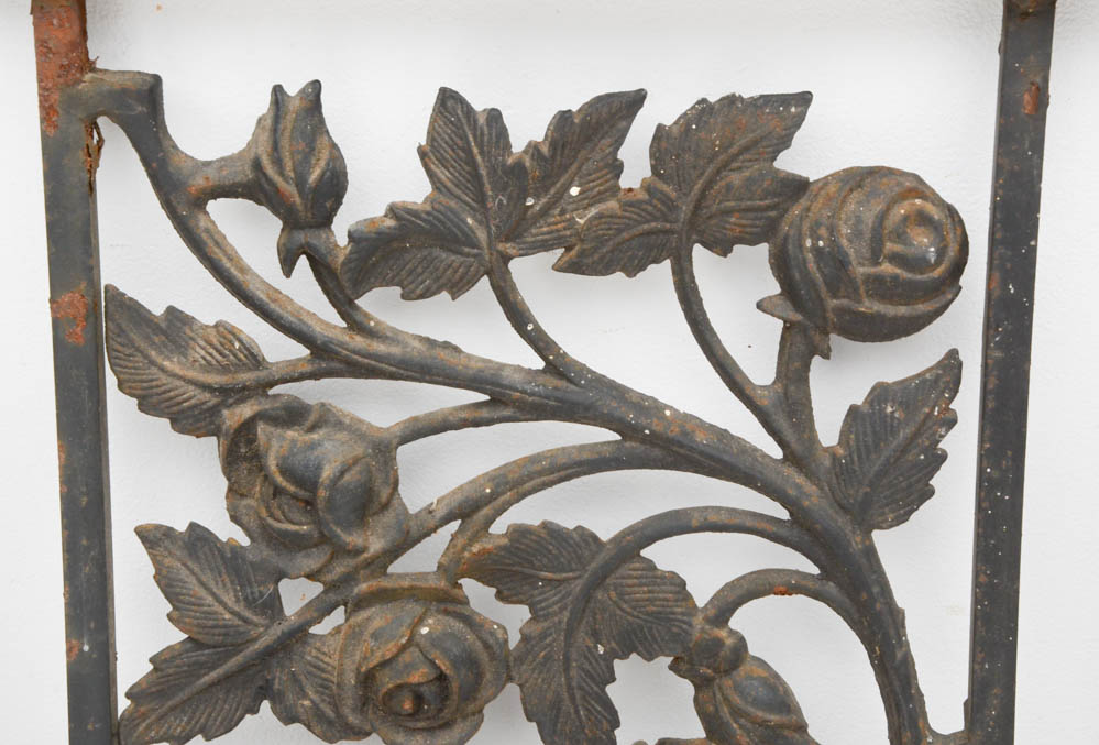 Set of Cast Iron Rose Motif Panels