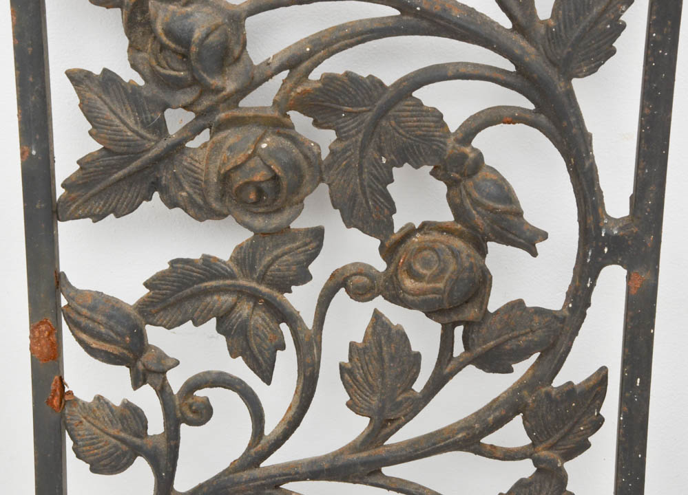Set of Cast Iron Rose Motif Panels