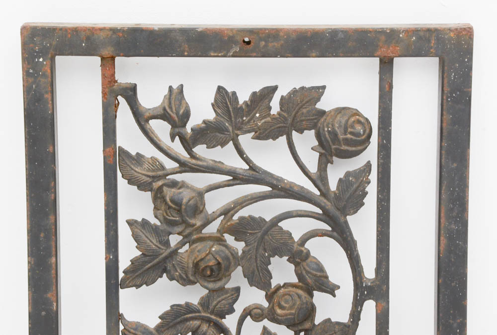 Set of Cast Iron Rose Motif Panels