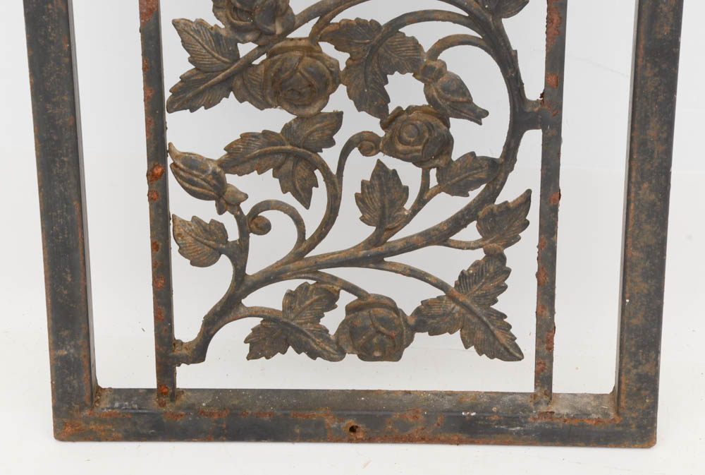Set of Cast Iron Rose Motif Panels