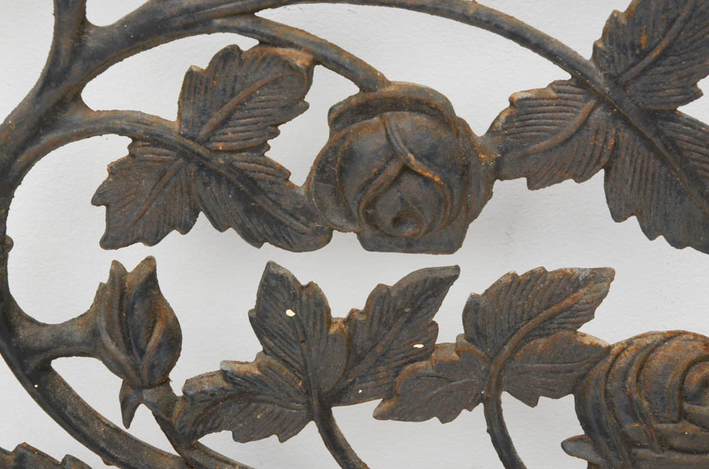 Set of Cast Iron Rose Motif Panels