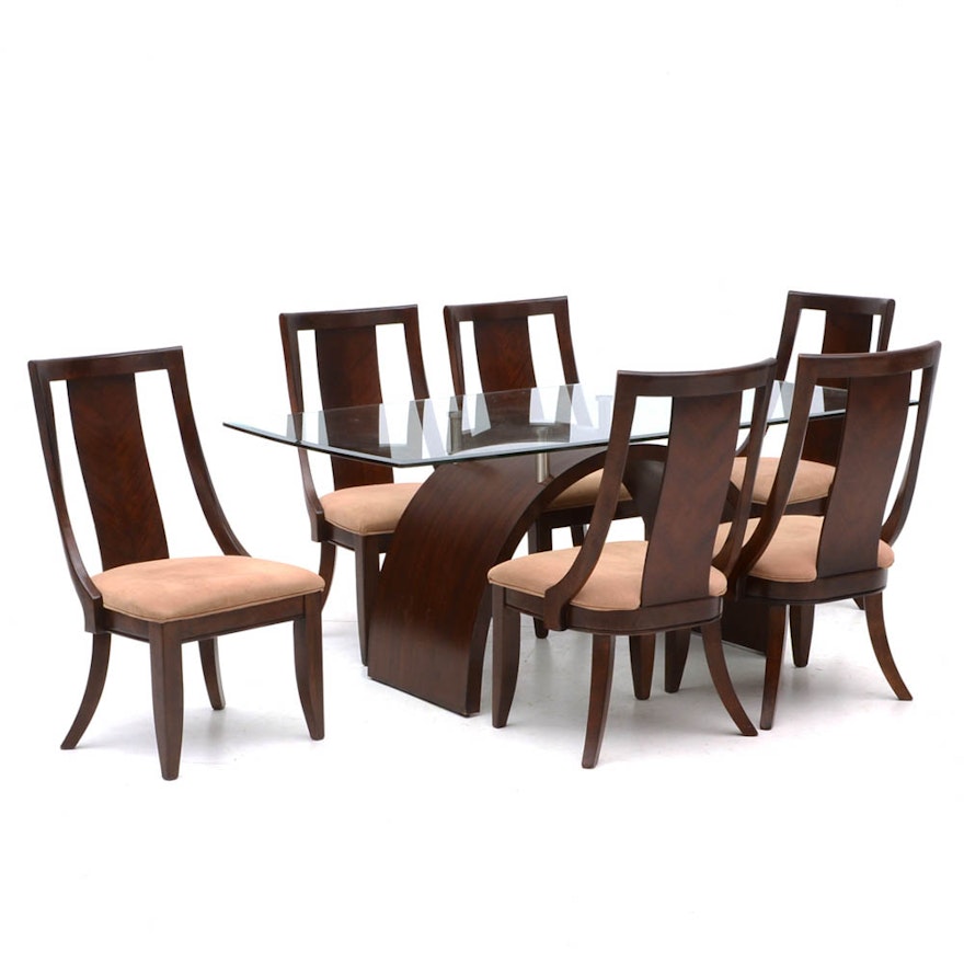 Contemporary Style Dining Table and Six Chairs