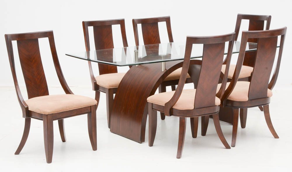 Contemporary Style Dining Table and Six Chairs