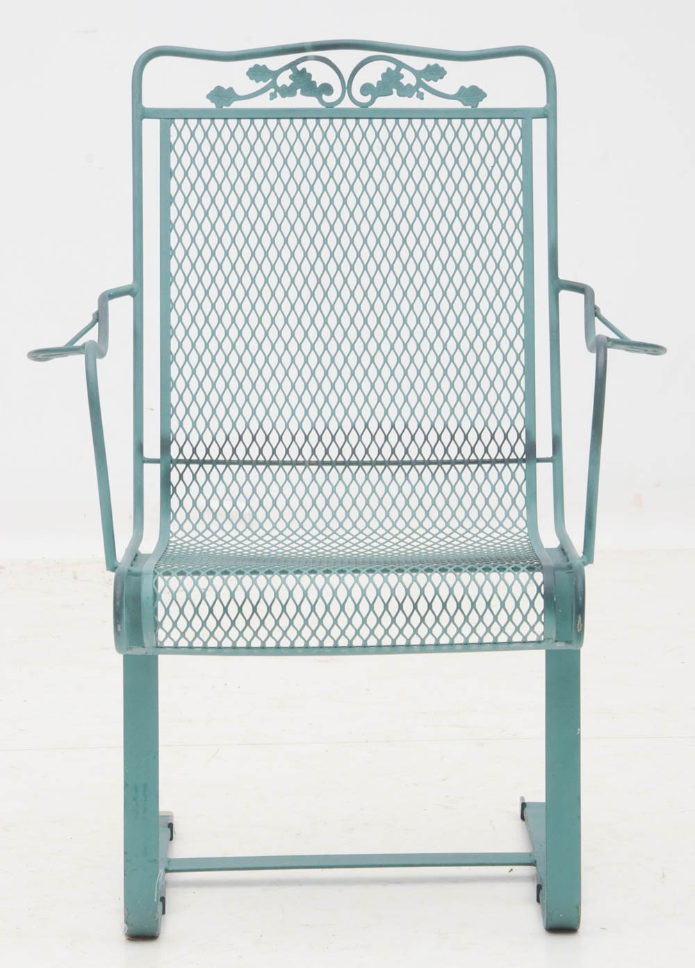 Pair of Iron Mesh Patio Arm Chairs