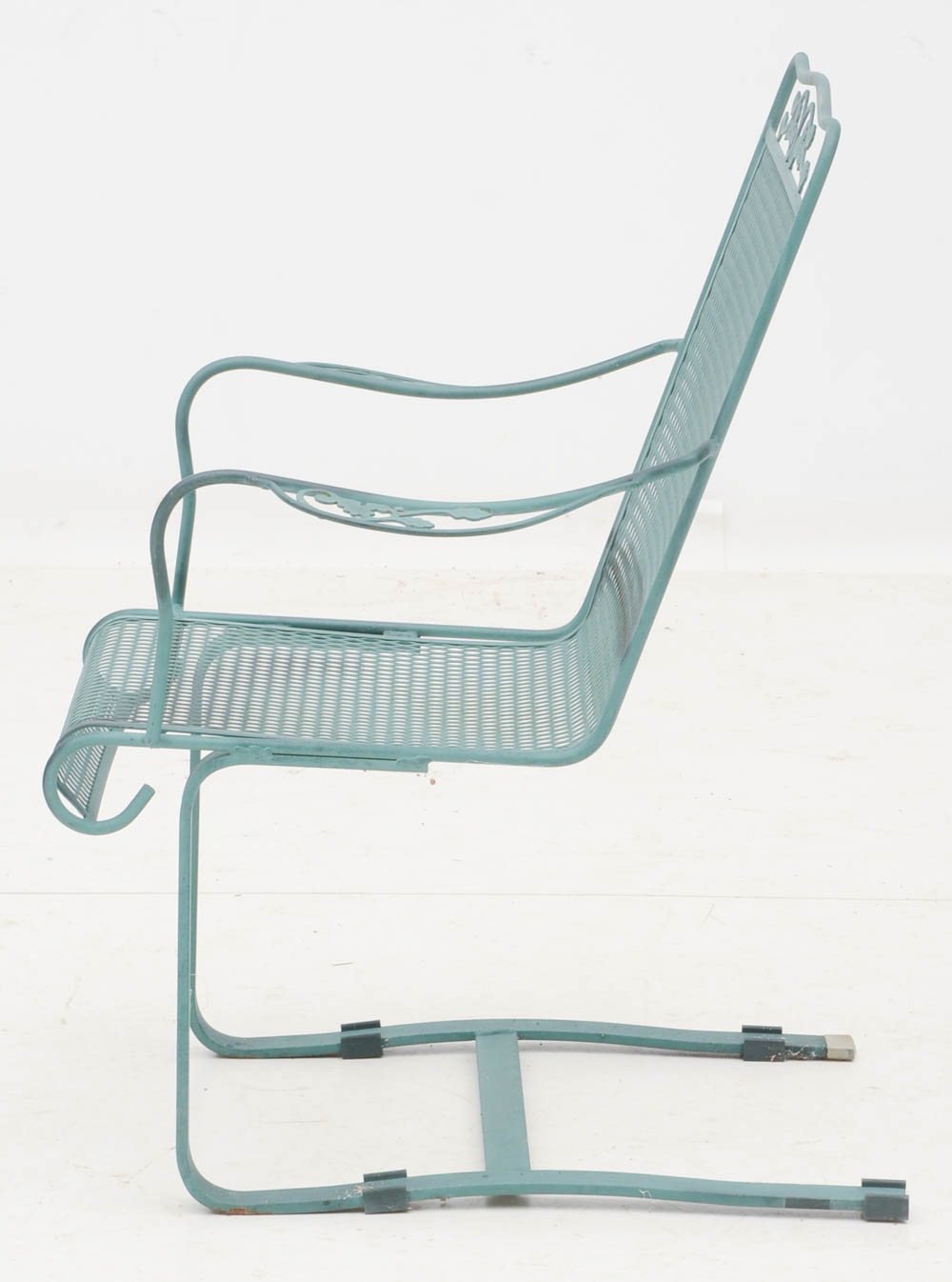 Pair of Iron Mesh Patio Arm Chairs