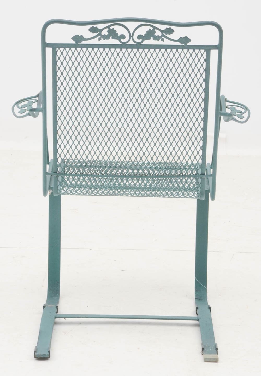 Pair of Iron Mesh Patio Arm Chairs
