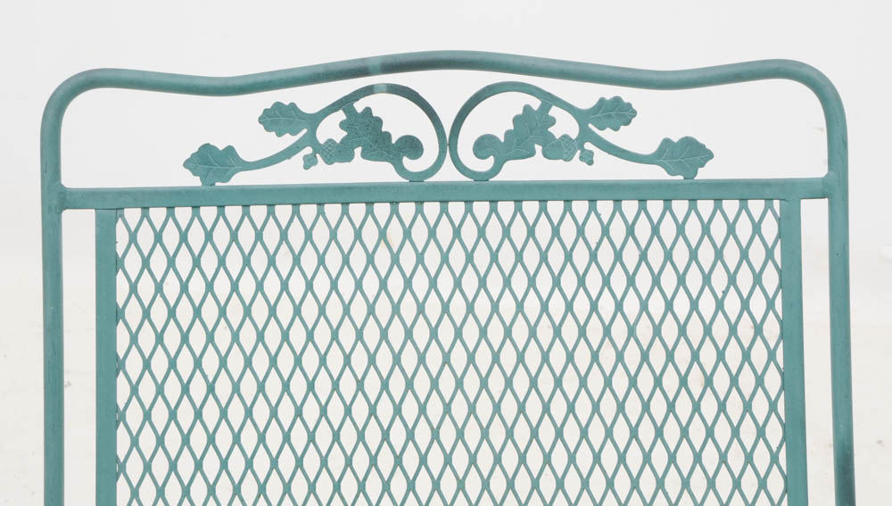 Pair of Iron Mesh Patio Arm Chairs